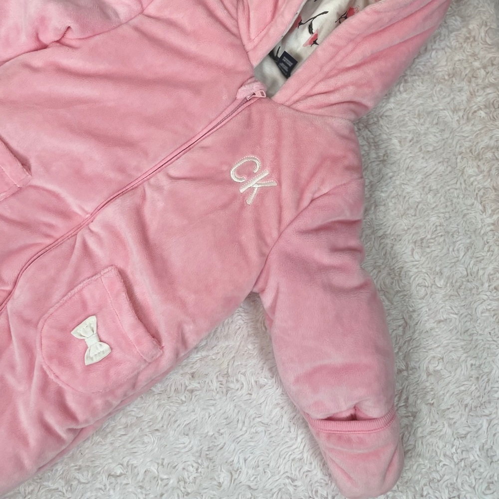 6-9 month Calvin Klein Baby Pink Snow Suit